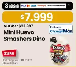 Changomas Zuru mini huevo smashers dino oferta
