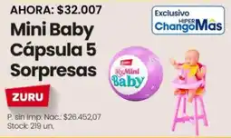 Changomas Zuru mini baby cápsula 5 sorpresas oferta