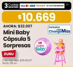 Changomas Zuru mini baby cápsula 5 sorpresas oferta