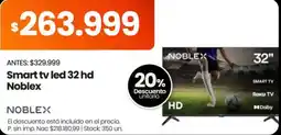 Changomas Noblex smart tv led 32 hd oferta