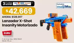 Changomas Zuru lanzador x-shot insanity motorizado oferta