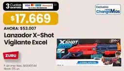 Changomas Zuru lanzador x-shot vigilante excel oferta