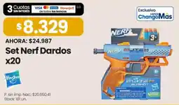 Changomas Nerf set dardos oferta