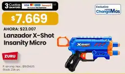Changomas Zuru lanzador x-shot insanity micro oferta