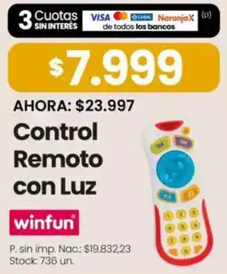 Changomas Winfun control remoto con luz oferta