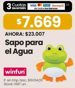 Changomas Winfun sapo para el agua oferta