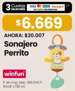 Changomas Winfun sonajero perrito oferta