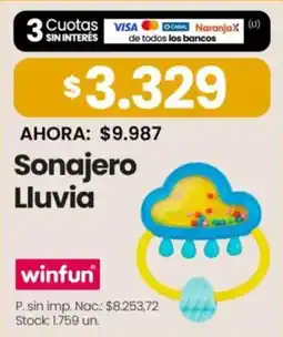 Changomas Winfun sonajero lluvia oferta