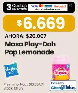 Changomas Hasbro masa play-doh pop lemonade oferta