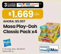 Changomas Play-doh masa classic pack oferta