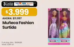 Changomas Bonnie Pink muñeca fashion surtida oferta