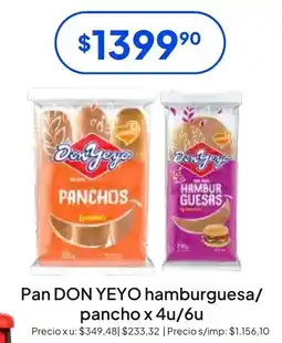 Hergo Don yeo panchos hamburguesa/pancho oferta