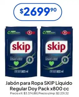 Hergo Skip jabón para ropa líquido regular doy pack oferta