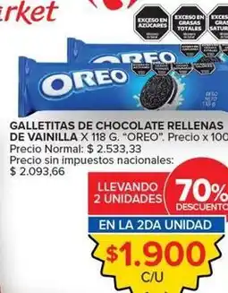 Carrefour Market Oreo - galletitas de chocolate rellenas de vainilla oferta