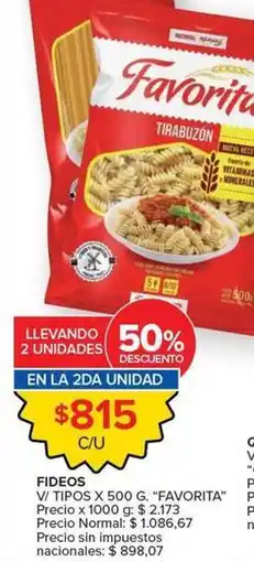 Carrefour Market Favorita - fideos oferta