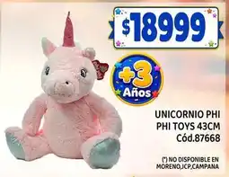 Supermercados Yaguar Unicornio phi toys 43cm cód.87668 oferta