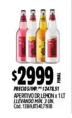 Supermercados Yaguar Dr. lemon - aperitivo dr. lemon x 1 lt oferta