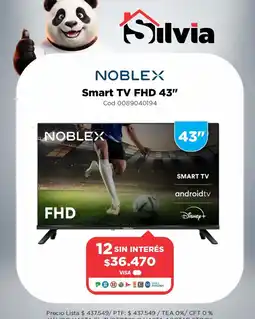 Casa Silvia Noblex smart tv fhd 43" oferta