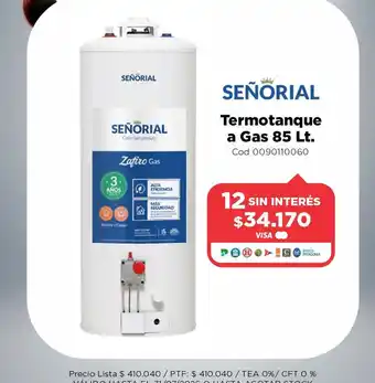 Señorial termotanque a gas