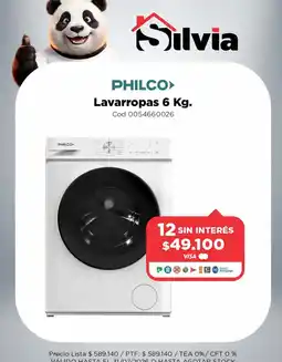 Casa Silvia Philco lavarropas 6 kg oferta