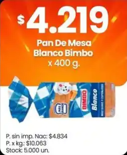 Changomas Bimbo pan de mesa blanco oferta