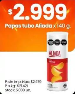 Changomas Aliada papas tubo oferta