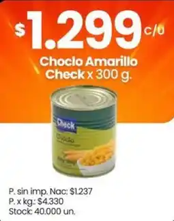 Changomas Check choclo amarillo oferta