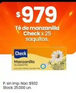 Changomas Check té de manzanilla oferta