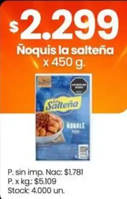 Changomas La salteña ñoquis oferta