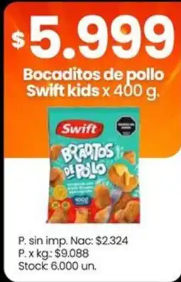 Changomas Swift bocaditos de pollo oferta