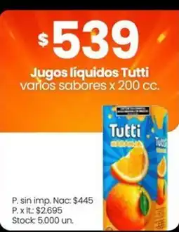 Changomas Tutti jugos líquidos oferta