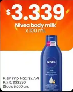 Changomas Nivea body milk oferta