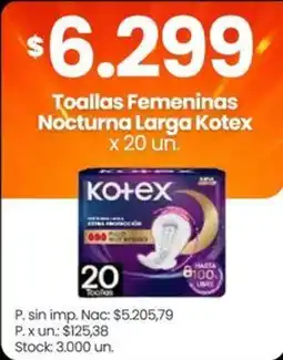 Changomas Kotex toallas femeninas nocturna larga oferta