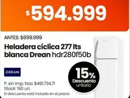 Changomas Drean heladera cíclica oferta