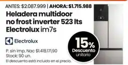 Changomas Electrolux heladera multidoor no frost inverter 523 its oferta