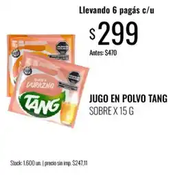 Supermercados Tadicor Tang jugo en polvo oferta