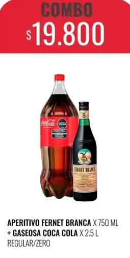 Supermercados Tadicor Fernet branca aperitivo + gaseosa coca cola oferta