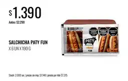 Supermercados Tadicor Paty salchicha viena fun oferta