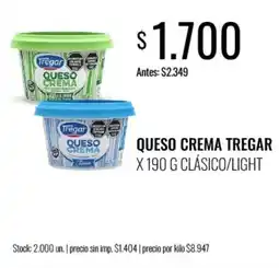 Supermercados Tadicor Tregar queso crema oferta