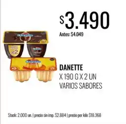 Supermercados Tadicor Danette varios sabores oferta