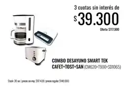 Supermercados Tadicor Smart tek combo desayuno cafet+tost+san oferta