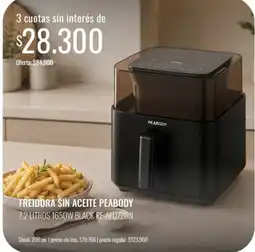 Supermercados Tadicor Peabody freidora sin aceite oferta