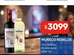 Nini Mayorista Muñeco rebelde vino malbec/ blanco dulce oferta