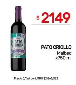 Nini Mayorista Pato criollo malbec oferta