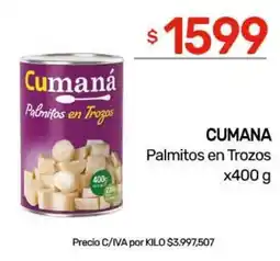 Nini Mayorista Cumana palmitos en trozos oferta