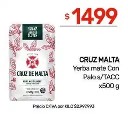 Nini Mayorista Cruz malta yerba mate con palo s/tacc oferta
