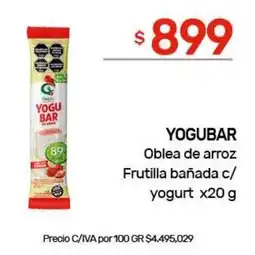 Nini Mayorista Yogu bar oblea de arroz frutilla bañada c/ yogurt oferta