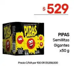 Nini Mayorista Pipas semillitas gigantes oferta