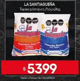 Nini Mayorista La santiagueña tapas p/emp.cr./hoj oferta