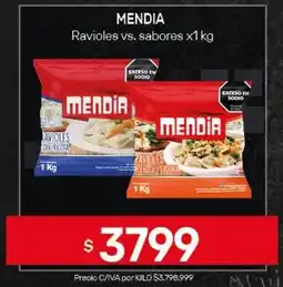 Nini Mayorista Mendia ravioles vs. sabores oferta